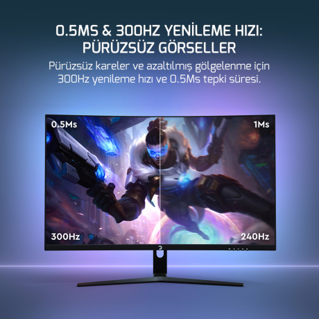 27 GAMEPOWER VIVID V80 CURVED 0.5MS 300Hz MONITOR