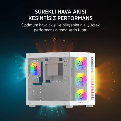 JAMES DONKEY STARK S800 4X ARGB BEYAZ GAMING KASA