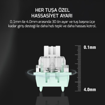GAMEPOWER TIRUS HE80 8K KABLOLU RGB MANYETİK KLAVYE/83TUŞ