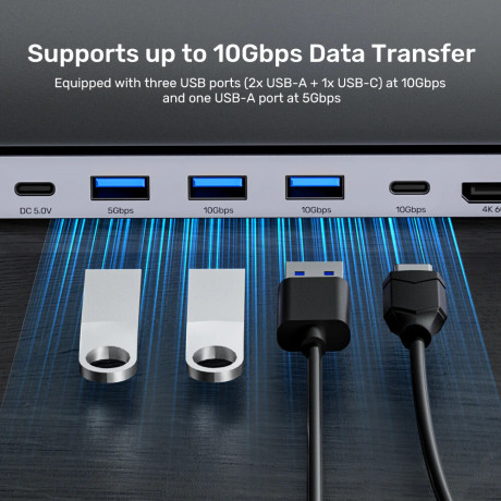UNITEK UHUB15+ USB-C 4K BAGLANTI ISTASYONU (D1106AGY01)
