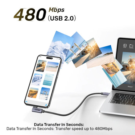 UNITEK 90D USB-C SARJ KABLO 5M 100W (C14123BK-5M)