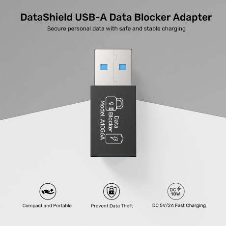 UNITEK DATASHIELD USB-A VERI ENGELLEYICI ADAPTOR (A1056ABK01)